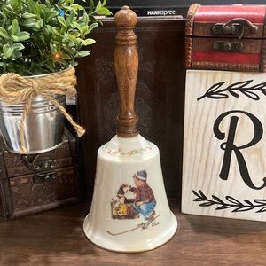 Norman Rockwell Porcelain Collectible Antique Bell A Boy Meets His Dog 1979